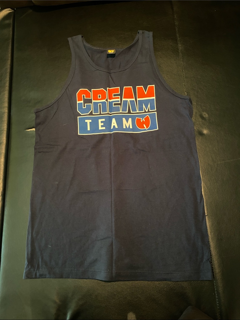 Cream Team Graphic Tank Top - Navy